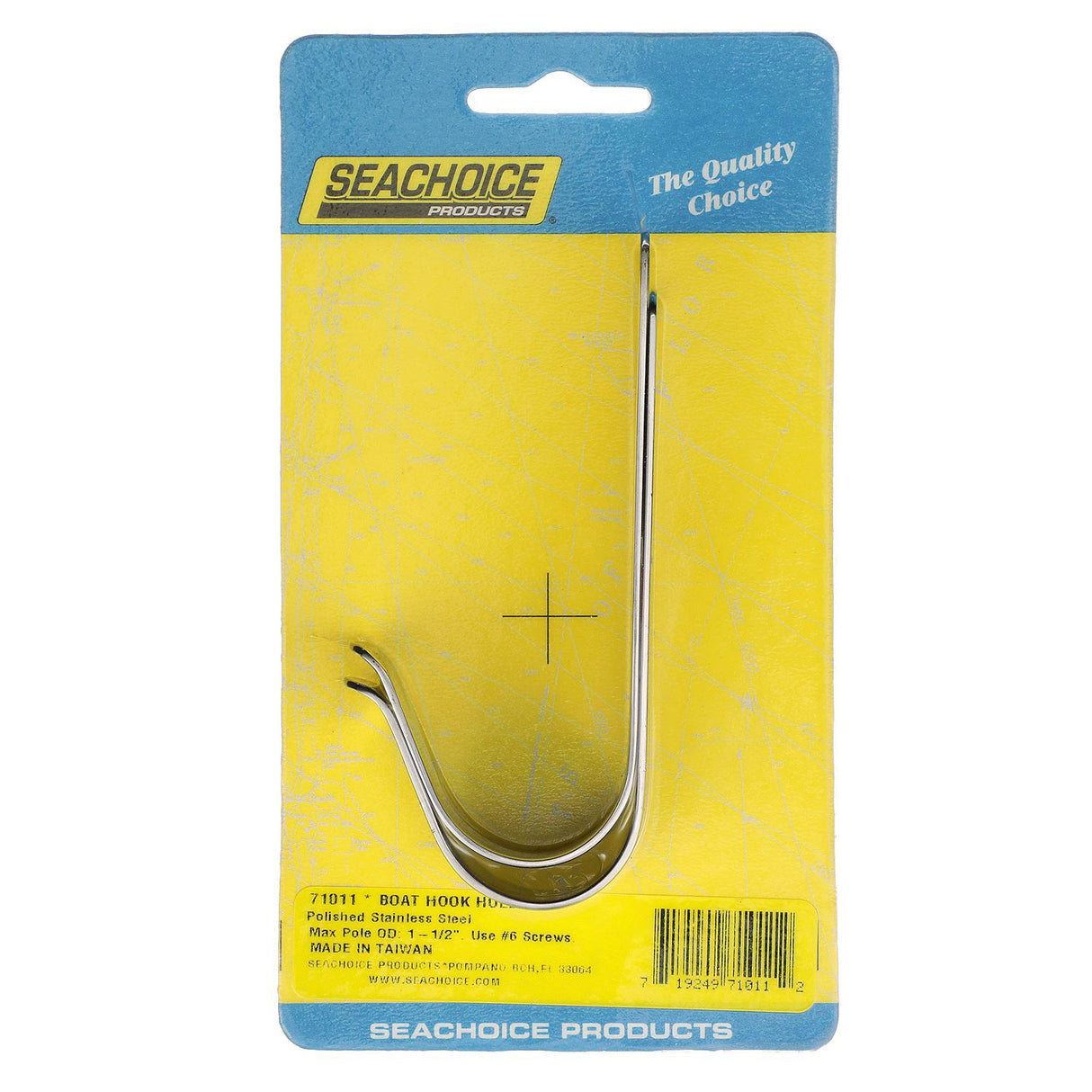 Seachoice Boat Hook Holders, Polished Stainless Steel, Holds 1-1/2 in. Diameter Poles