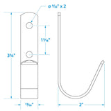 Seachoice Boat Hook Holders, Polished Stainless Steel, Holds 1-1/2 in. Diameter Poles