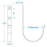 Seachoice Ring Buoy Bracket, Polished 304 Stainless Steel, 4 in. Opening