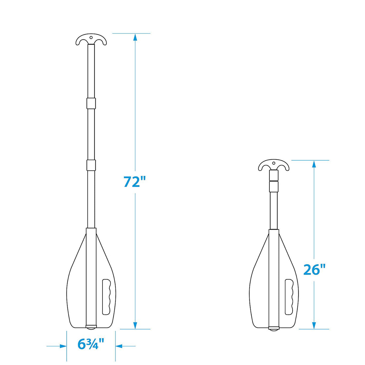 Seachoice Emergency Multi-Purpose Telescoping Boat Hook and Paddle, Orange, 26-72 In.