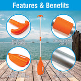 Seachoice 71090 Emergency Multi-Purpose Telescoping Boat Hook and Paddle, Orange, 18-31 In.