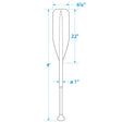 Seachoice 4 Ft. Synthetic Paddle w/ Aluminum Shaft, 1 In. Diameter Shaft, Palm Grip, 22 In. X 6-1/8 In. Blade, Black