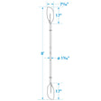 Seachoice 8 Ft. Curved-Blade Kayak Paddle, 2-Piece 1-1/8 in. Diameter Anodized Aluminum Shaft, 17 in. X 7-3/8 in. Blades