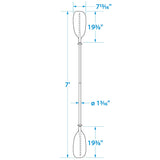 Seachoice 7 Ft. Straight-Blade Kayak Paddle, 2-Piece 1-1/8 in. Dia. Anodized Aluminum Shaft, 19-3/8 in. X 7-3/4 in. Blades