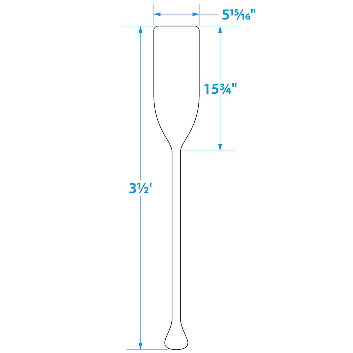 Seachoice 71141 3.5 Ft. Wood Paddle, New Zealand Pine Construction, 15-3/4 In. X 5-7/8 In. Blade, Wide Top Hand Grip, Clear Finish