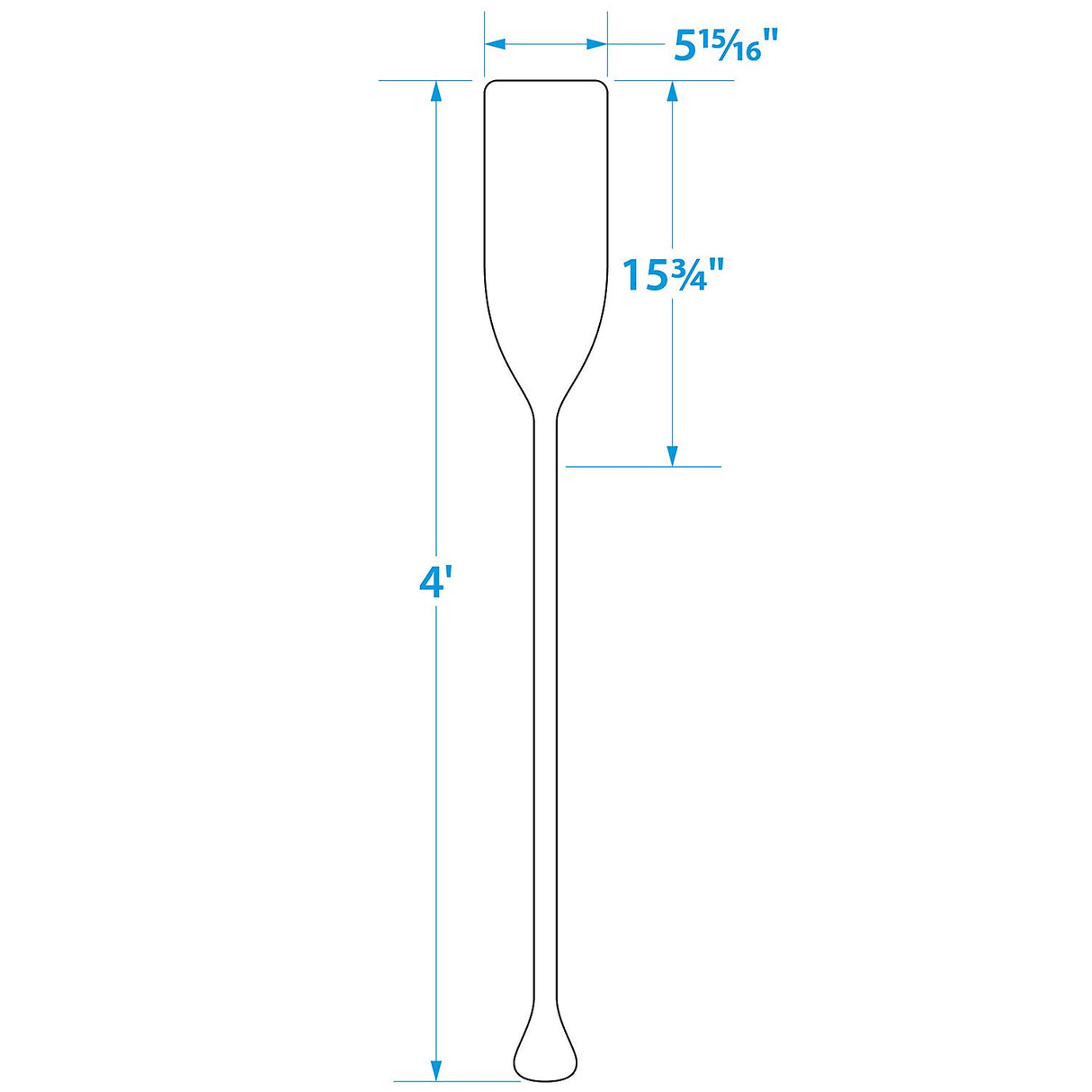Seachoice 71143 4 Ft. Wood Paddle, New Zealand Pine Construction, 15-3/4 In. X 5-7/8 In. Blade, Wide Top Hand Grip, Clear Finish