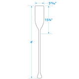 Seachoice 71143 4 Ft. Wood Paddle, New Zealand Pine Construction, 15-3/4 In. X 5-7/8 In. Blade, Wide Top Hand Grip, Clear Finish