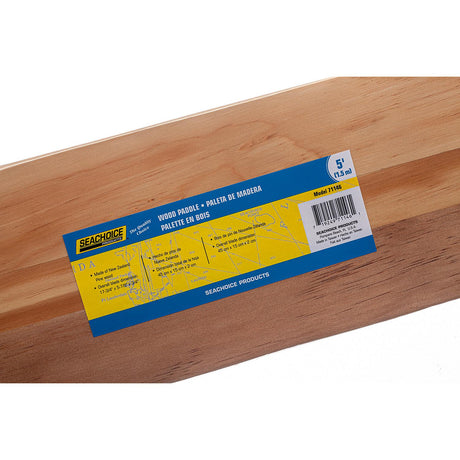 Seachoice 71146 5 Ft. Wood Paddle, New Zealand Pine Construction, 17-3/4 In. X 5-7/8 In. Blade, Wide Top Hand Grip, Clear Finish