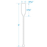Seachoice 71146 5 Ft. Wood Paddle, New Zealand Pine Construction, 17-3/4 In. X 5-7/8 In. Blade, Wide Top Hand Grip, Clear Finish
