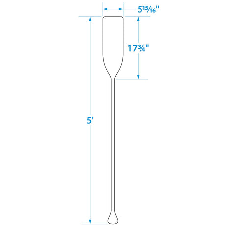 Seachoice 71146 5 Ft. Wood Paddle, New Zealand Pine Construction, 17-3/4 In. X 5-7/8 In. Blade, Wide Top Hand Grip, Clear Finish