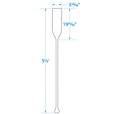 Seachoice 71147 5.5 Ft. Wood Paddle, New Zealand Pine Construction, 19-11/16 In. X 5-7/8 In. Blade, Wide Top Hand Grip, Clear Finish