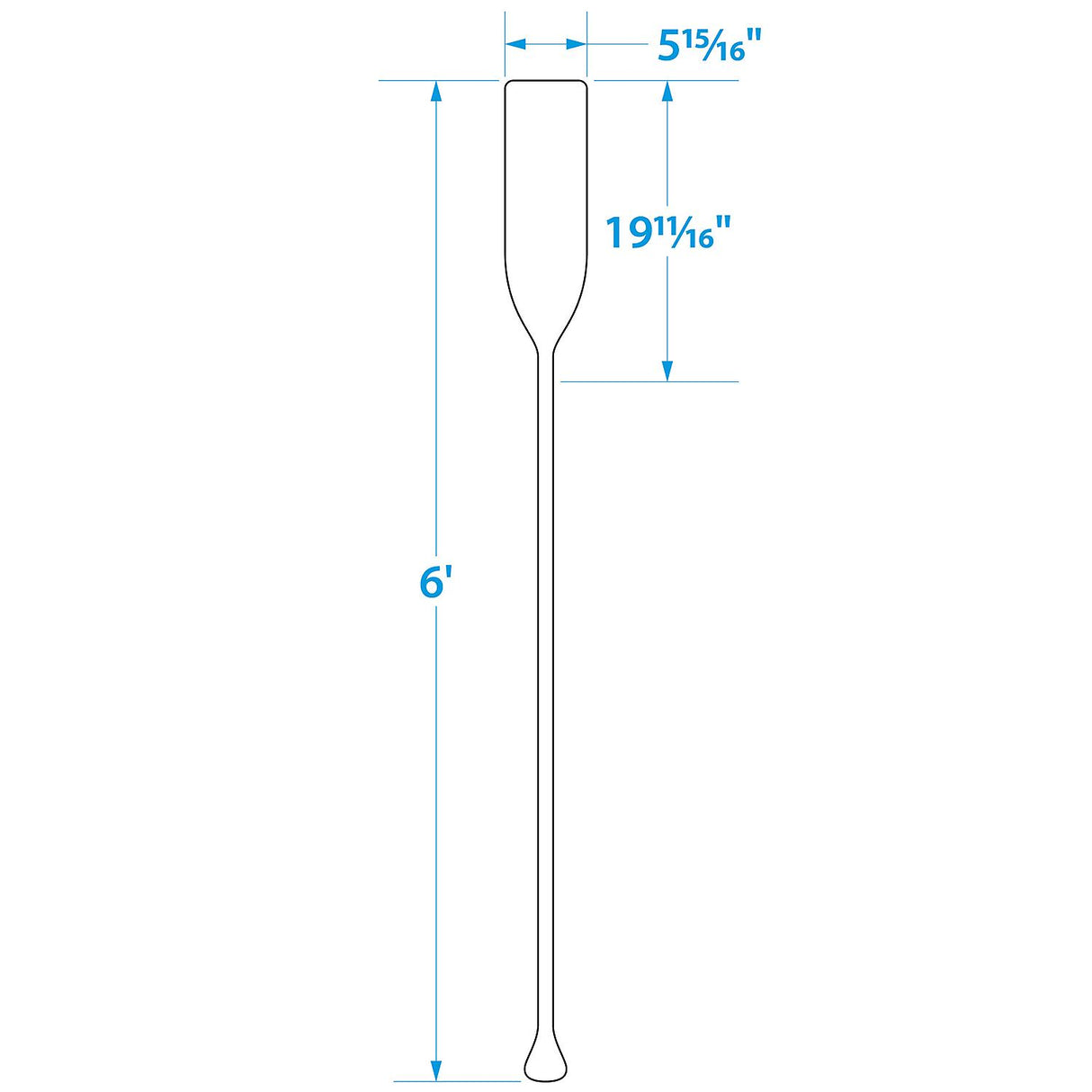 Seachoice 71148 6 Ft. Wood Paddle, New Zealand Pine Construction, 19-11/16 In. X 5-7/8 In. Blade, Wide Top Hand Grip, Clear Finish