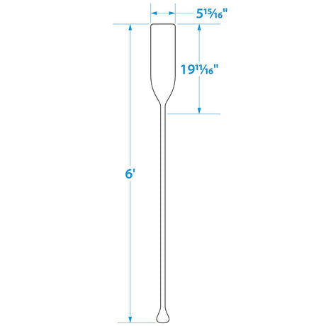 Seachoice 71148 6 Ft. Wood Paddle, New Zealand Pine Construction, 19-11/16 In. X 5-7/8 In. Blade, Wide Top Hand Grip, Clear Finish