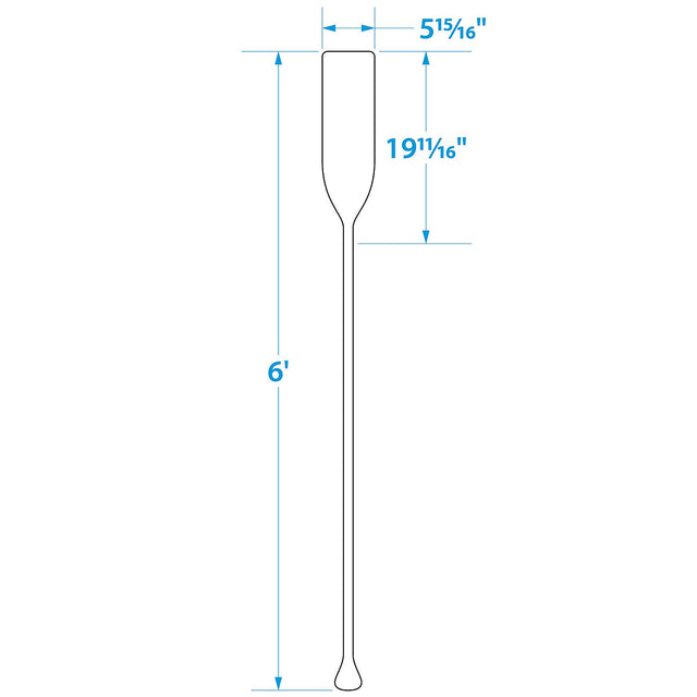 Seachoice 71148 6 Ft. Wood Paddle, New Zealand Pine Construction, 19-11/16 In. X 5-7/8 In. Blade, Wide Top Hand Grip, Clear Finish