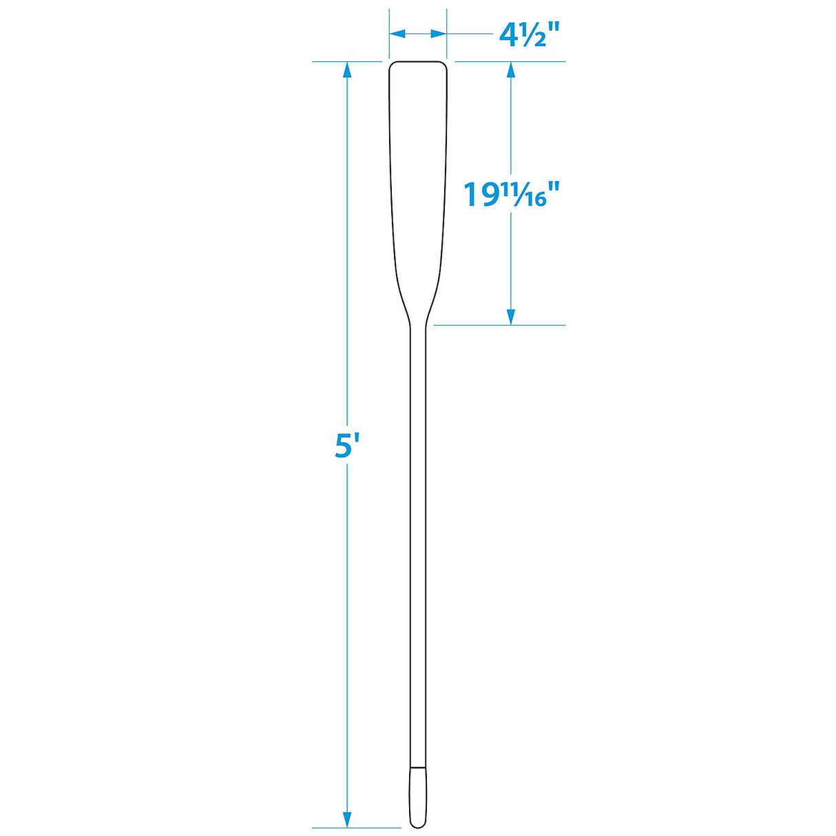Seachoice 71151 5 Ft. Wood Oar, New Zealand Pine Construction, 19-11/16 In. X 4-5/16 In. Blade, Comfort Grip, Clear Finish