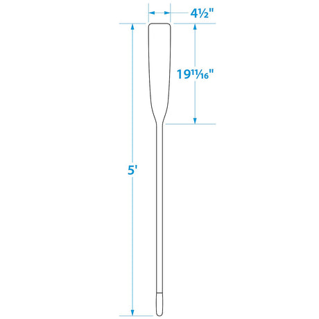 Seachoice 71151 5 Ft. Wood Oar, New Zealand Pine Construction, 19-11/16 In. X 4-5/16 In. Blade, Comfort Grip, Clear Finish