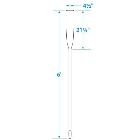 Seachoice 71154 6 Ft. Wood Oar, New Zealand Pine Construction, 21-1/4 in. X 4-5/16 in. Blade, Comfort Grip, Clear Finish
