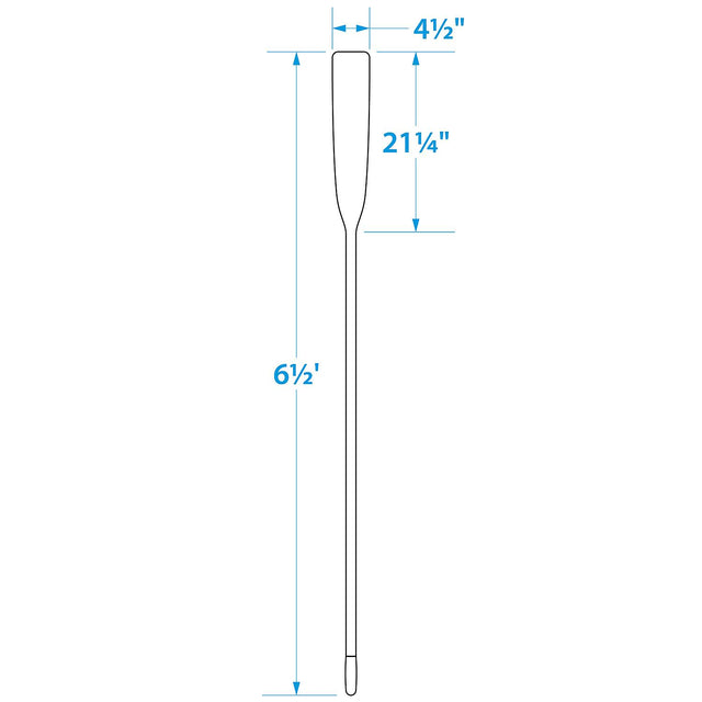 Seachoice 71156 6.5 Ft. Wood Oar, New Zealand Pine Construction, 21-1/4 In. X 4-5/16 In. Blade, Comfort Grip, Clear Finish