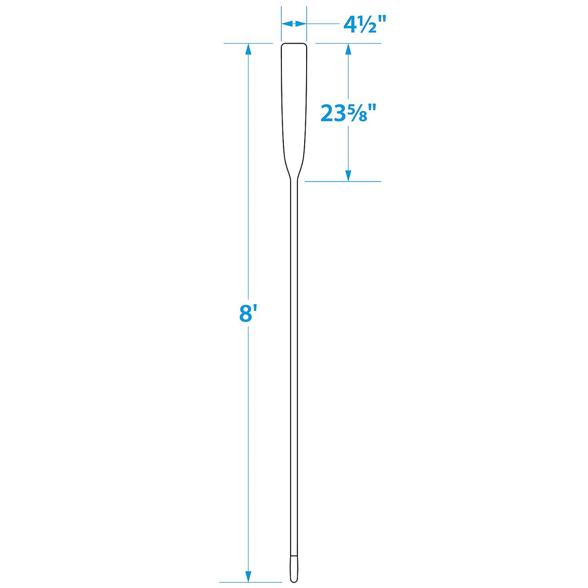 Seachoice 71158 8 Ft. Wood Oar, New Zealand Pine Construction, 21-1/4 in. X 4-5/16 in. Blade, Comfort Grip, Clear Finish