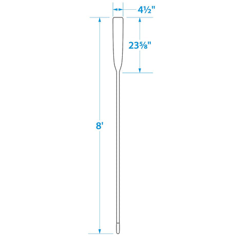 Seachoice 71158 8 Ft. Wood Oar, New Zealand Pine Construction, 21-1/4 in. X 4-5/16 in. Blade, Comfort Grip, Clear Finish
