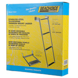 Seachoice Telescoping Transom Mount Ladder, Stainless Steel, 4 Steps, 300 Lb. Capacity
