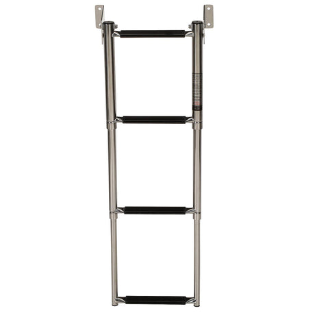 Seachoice Telescoping Transom Mount Ladder, Stainless Steel, 4 Steps, 300 Lb. Capacity