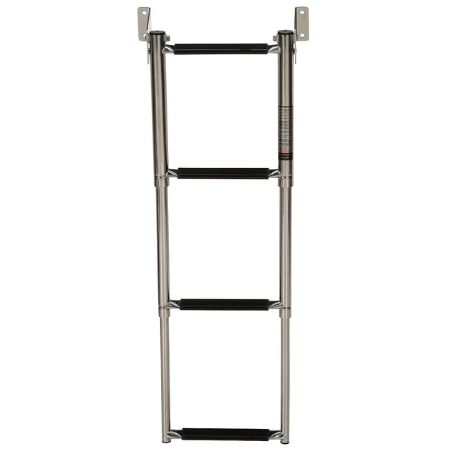 Seachoice Telescoping Transom Mount Ladder, Stainless Steel, 4 Steps, 300 Lb. Capacity