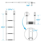 Seachoice 71321 Top Mount Telescoping Ladder for Universal Swim Platform, Stainless Steel Tubing, 4 Step, Ladder Only