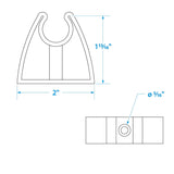 Seachoice 72051 Rubber Organizing Storage Clip, Black, Set of 2, One size
