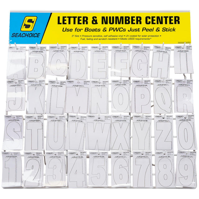 Seachoice 74128 Letter & Number Display, 3" Premium Vinyl, White