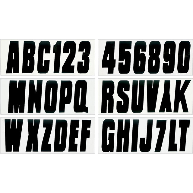 Seachoice 74129 3" Premium Letter & Number Kit, Black, Self-Adhesive Vinyl