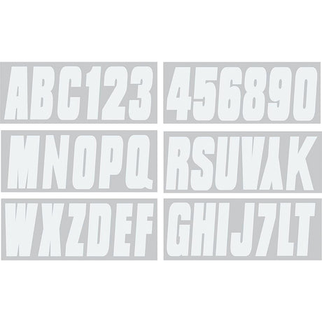 Seachoice 74130 3" Premium Letter & Number Kit, White, Self-Adhesive Vinyl
