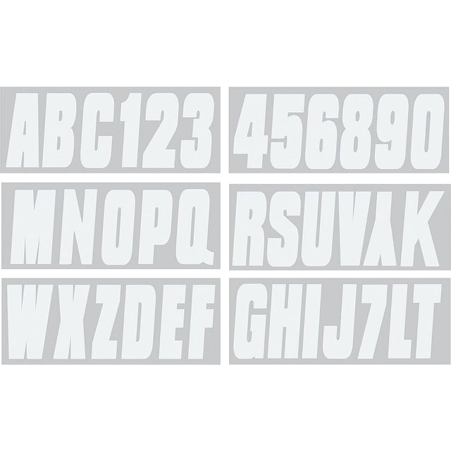 Seachoice 74130 3" Premium Letter & Number Kit, White, Self-Adhesive Vinyl