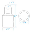 Seachoice External Eye End Cap for Bimini Top, Stainless Steel, 7/8 in. OD