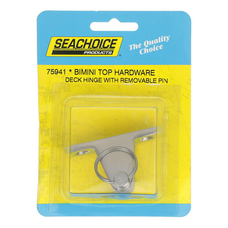 Seachoice 75941 Deck Hinge for Bimini Top, Removable Spring Loaded Pin, Stainless  Steel