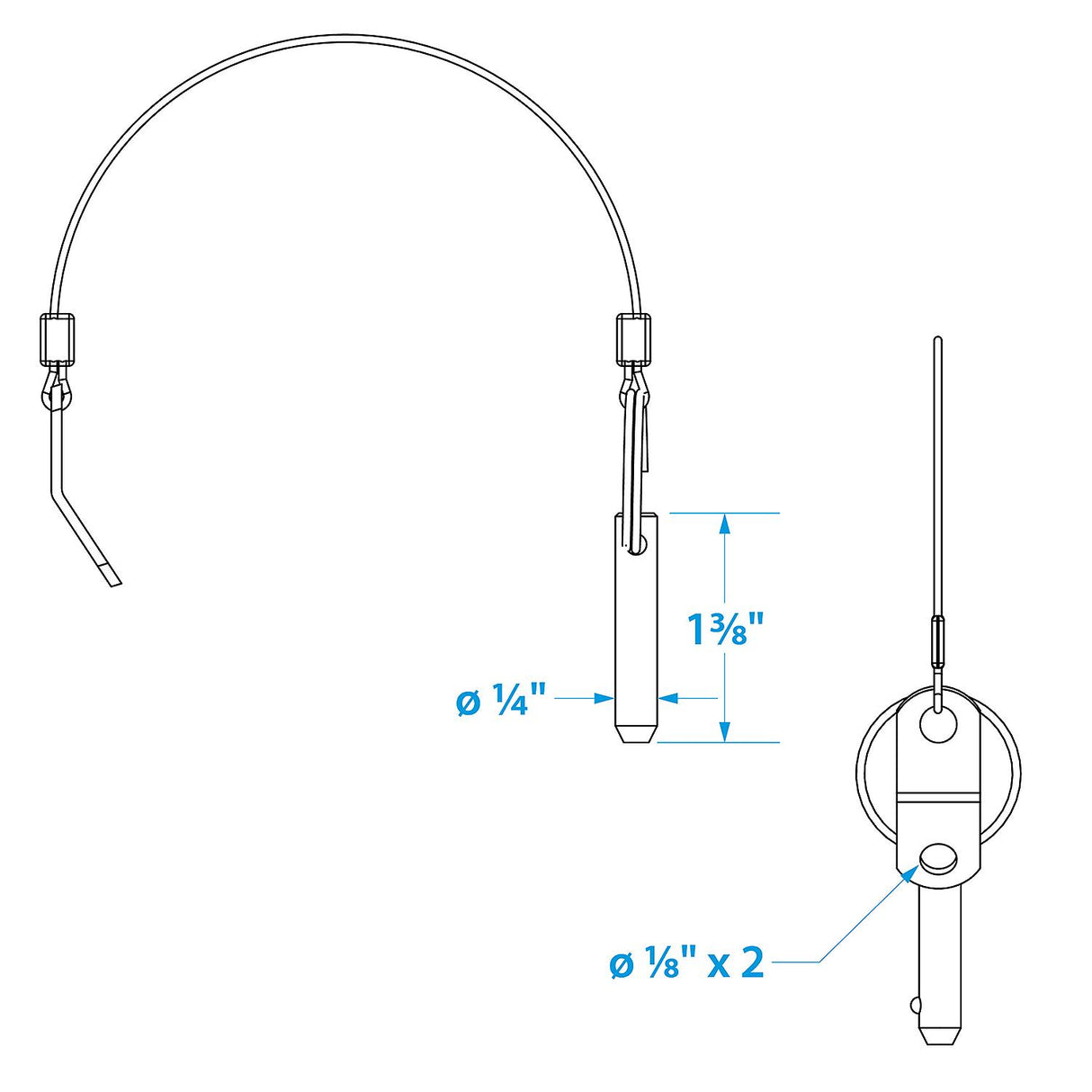 Seachoice Tethered Stainless Steel Quick Disconnect Release Pins, 1/4 In.
