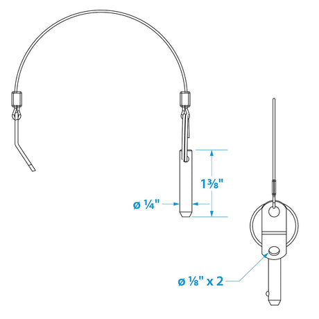 Seachoice Tethered Stainless Steel Quick Disconnect Release Pins, 1/4 In.