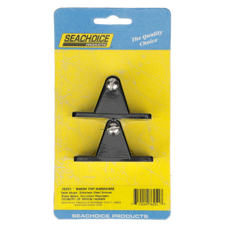 Seachoice Deck Hinge for Bimini Top, Black Nylon, Pack of 2