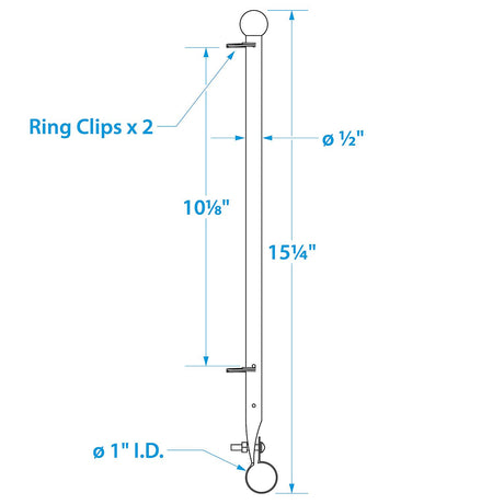 Seachoice Heavy Duty Flag Pole Clamp, Stainless Steel, 7/8 In.