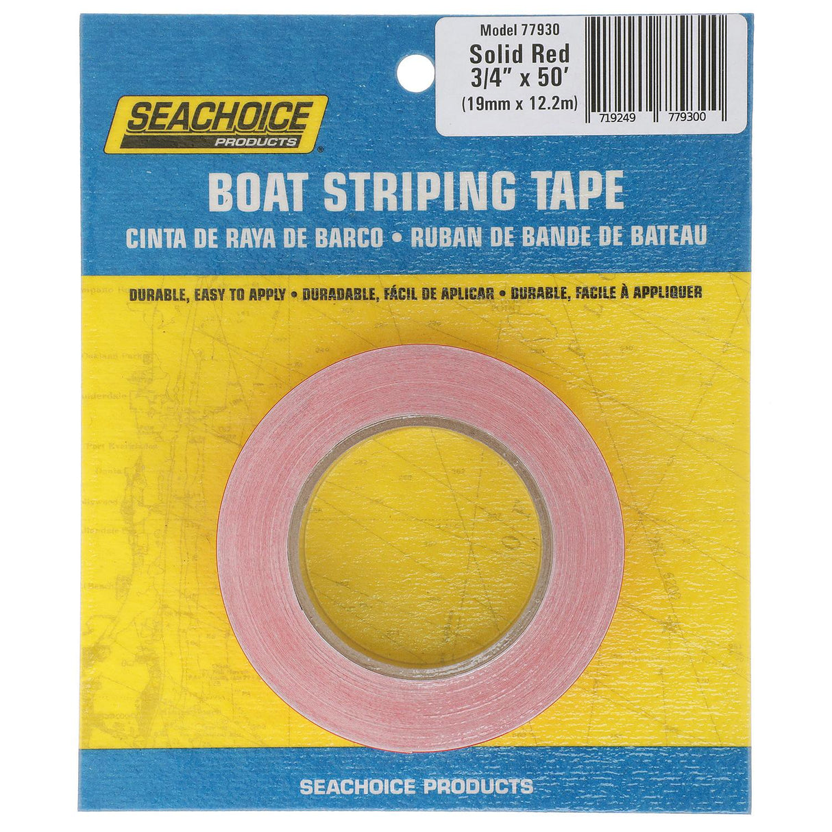 Seachoice Self-Adhesive Boat Striping Tape, 3 Mil Vinyl, 3/4 in. X 50 Ft., Red