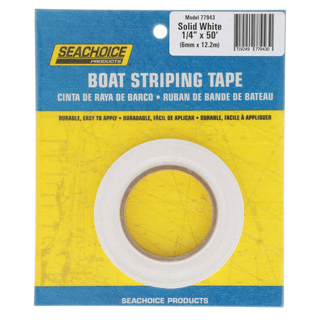 Seachoice Self-Adhesive Boat Striping Tape, 3 Mil Vinyl, 1/4 in. X 50 Ft., White