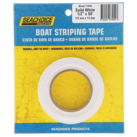 Seachoice Self-Adhesive Boat Striping Tape, 3 Mil Vinyl, 1/2 in. X 50 Ft., White