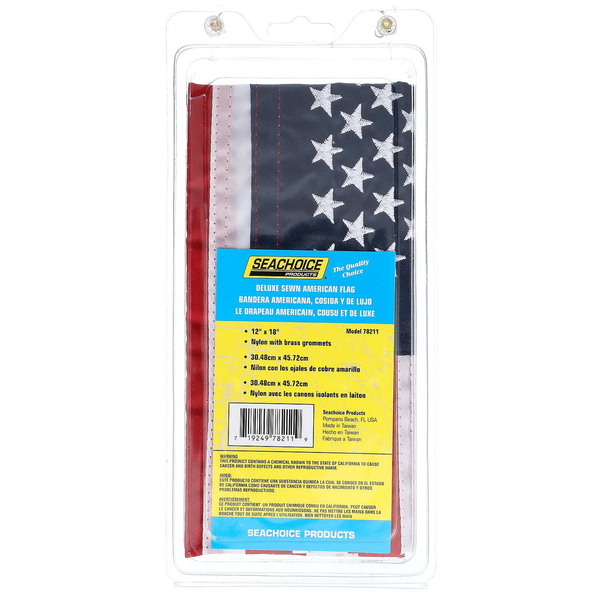 Seachoice USA Flag, 12 In. X 18 In., Deluxe Marine Grade Nylon