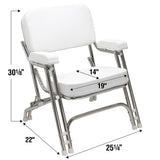 Seachoice 78503 Folding Deck Chair, Aluminum, White