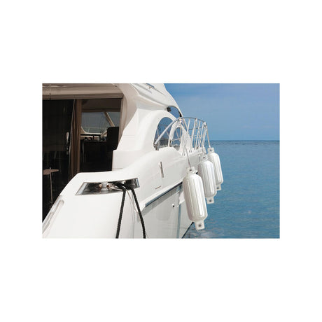 Seachoice Twin Eye Ribbed Boat Fender, White, 8-1/2 In. X 27 In.