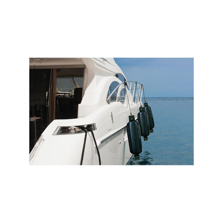 Seachoice Twin Eye Ribbed Boat Fender, Black, 8-1/2 In. X 27 In.
