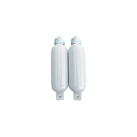 Seachoice Twin Eye Ribbed Fender Kit, Includes a Pair of MFP Fender Lines, White, 5-1/2 In. X 20 In.