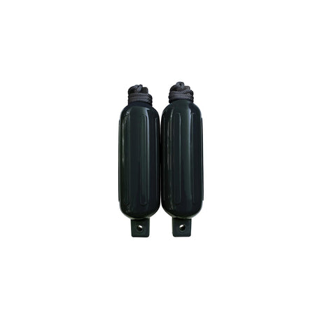 Seachoice Twin Eye Ribbed Fender Kit, Includes a Pair of MFP Fender Lines, Black, 6-1/2 In. X 23 In.