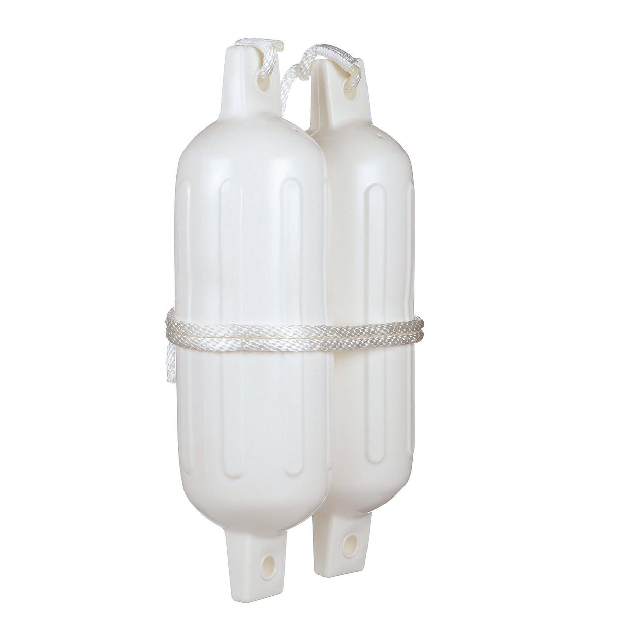 Seachoice Twin Eye Ribbed Fender Kit, Includes a Pair of MFP Fender Lines, White, 6-1/2 In. X 23 In.