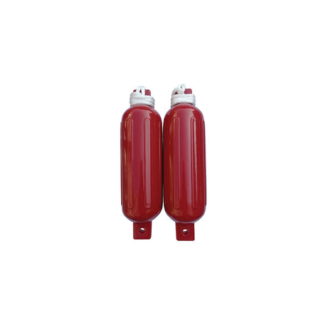 Seachoice 79276 Twin Eye Ribbed Fender Kit (Includes 2 6.5" x 23" Red Fenders and 2 Matching 3/8 x 5' Fender Lines)